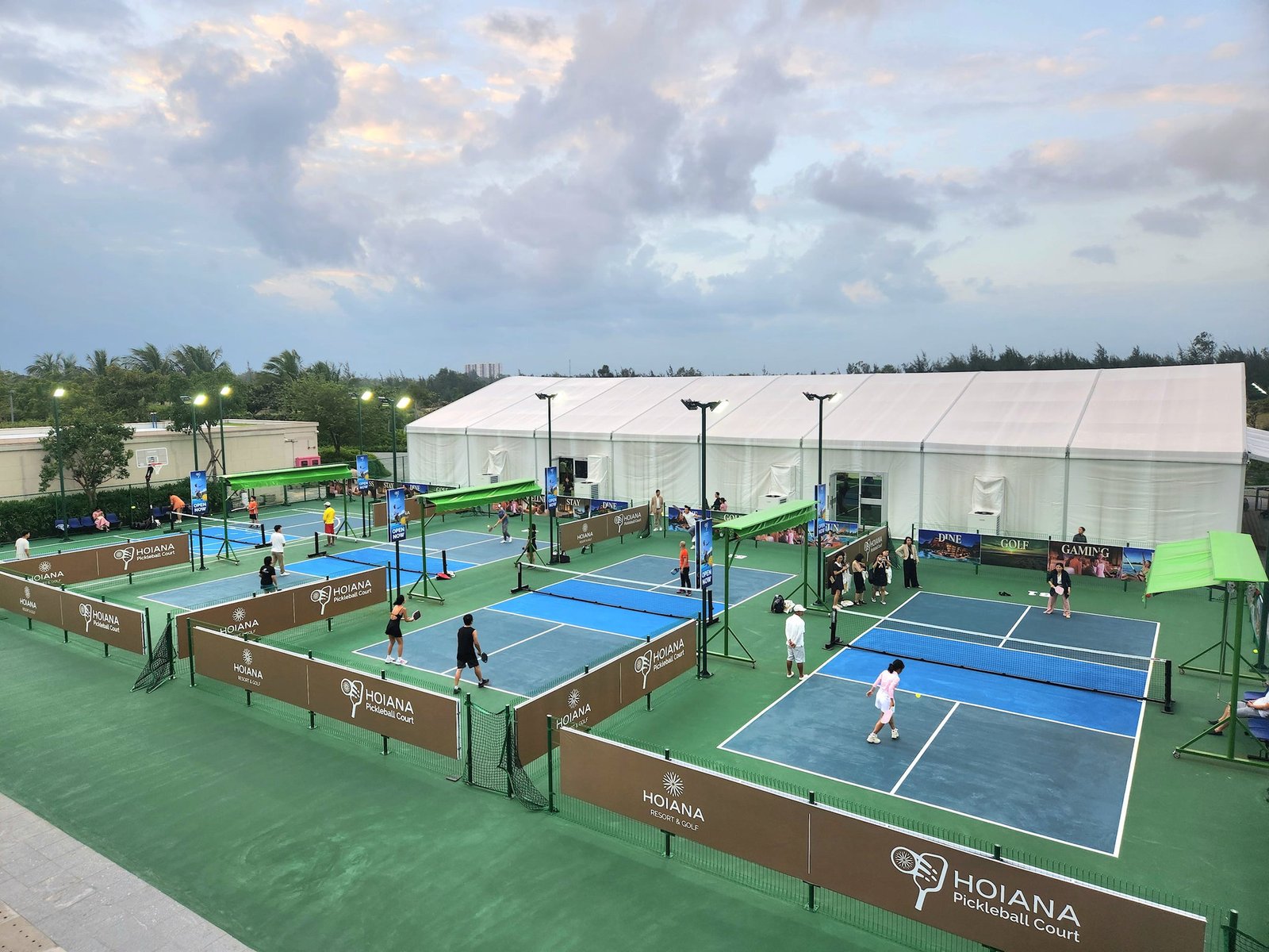 Indoor and outdoor pickleball courts at Hoiana Resort and Golf near Hoi An, Vietnam