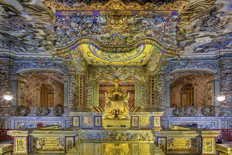 Mosaic detail at the Khai Dinh Tomb, Hue