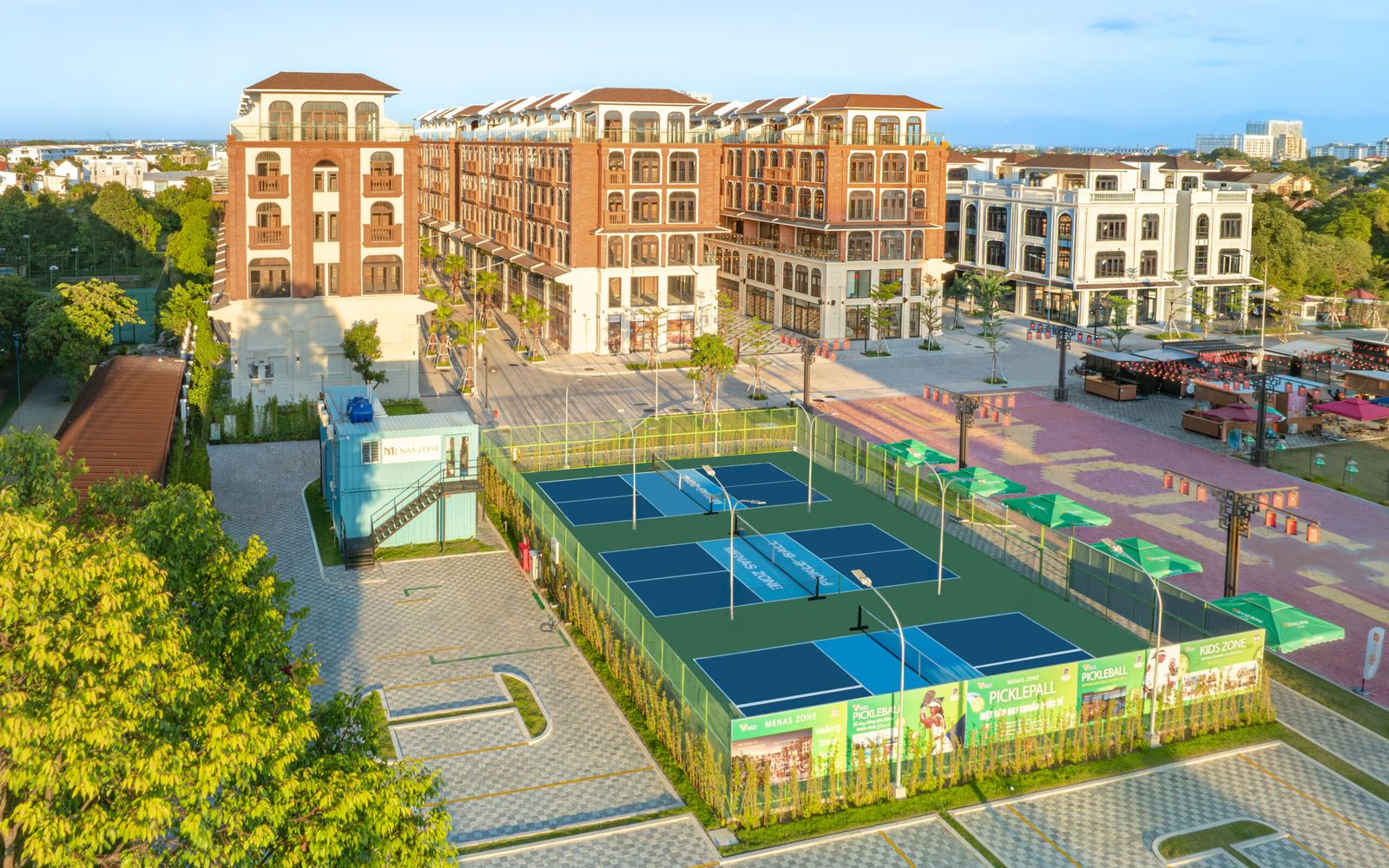 Pickleball court at Lumiere Boutique Vy Da hotel near the Perfume River in Hue