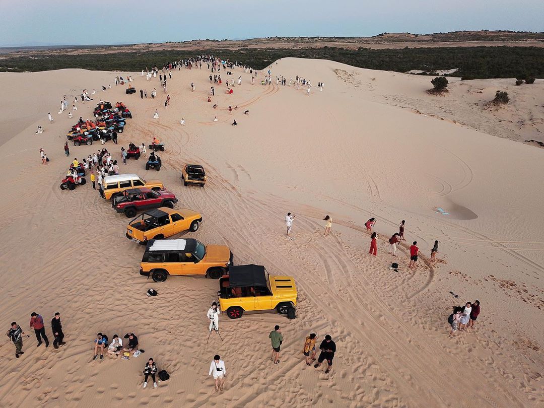 The white sand dunes near Mui Ne at sunrise, south-central Vietnam