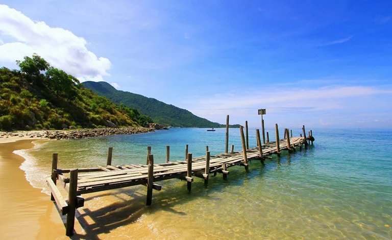 The long wooden pier at Ham Ninh fishing village on Phu Quoc