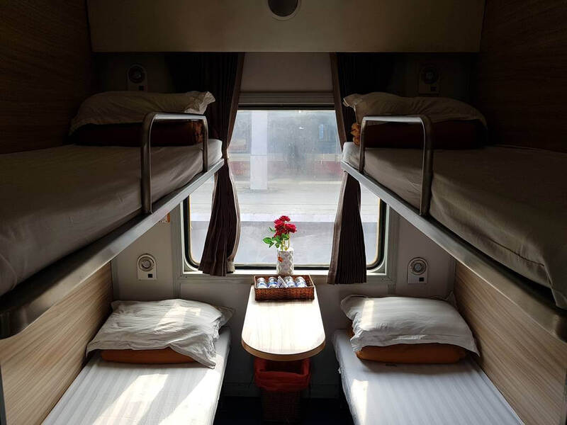 Sleeper berths on an overnight train in Vietnam, which sell out weeks ahead of Tet