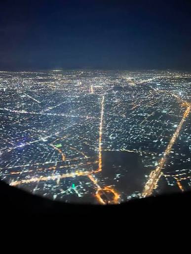 View from a plane window on a domestic flight in Vietnam