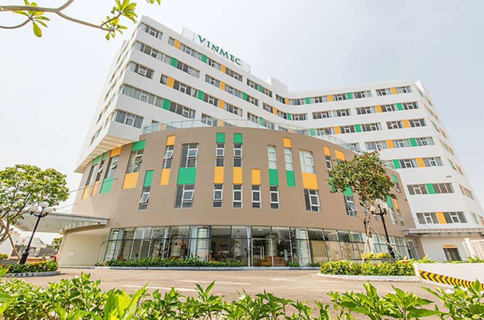 The modern building of a Vinmec international hospital in Vietnam